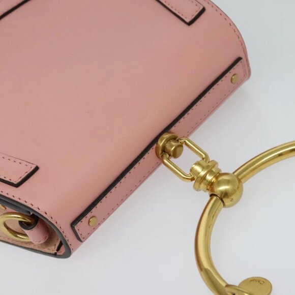 Chloe Nile Hand Bag Leather 2way Pink Gold Auth 113735V - Picture 7 of 14